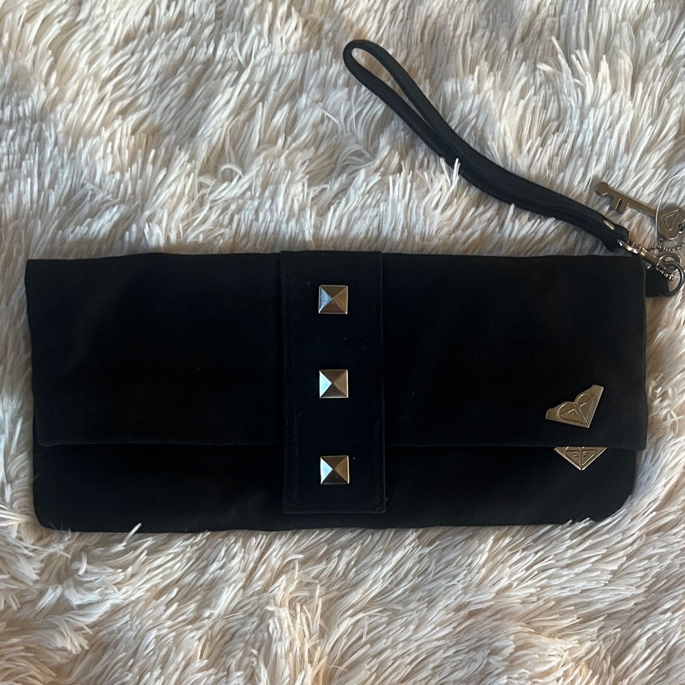 Roxy Black Wristlet NWOT w/Silver Studs